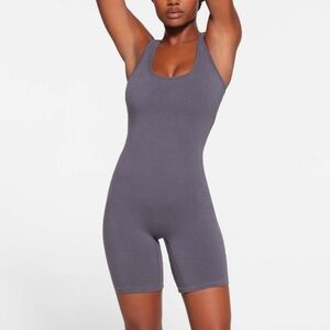 🏷️ Skims Outdoor Mid Thigh Bodysuit Steel Blue Size 4X